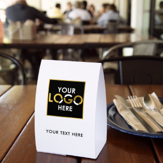 Business Gold Logo Modern Minimalist Branded Paper Table Tent