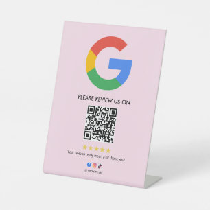 Business Google Review Tabletop Sign l QR Code