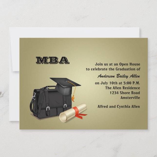 Business Graduate Graduation Invitation (Front)