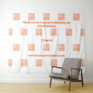 Business Grand Opening Add Logo Photo Wall Tapestry