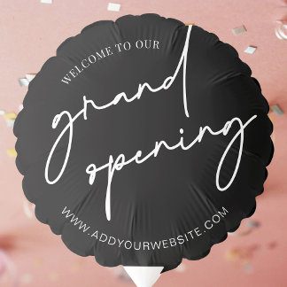 Business Grand Opening Black & White Logo Balloon