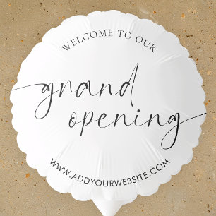 Business Grand Opening Elegant Script Branded Balloon