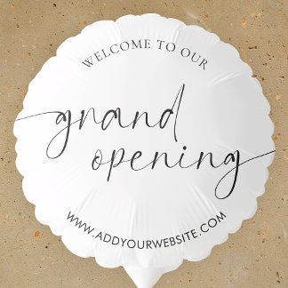 Business Grand Opening Elegant Script Branded Balloon