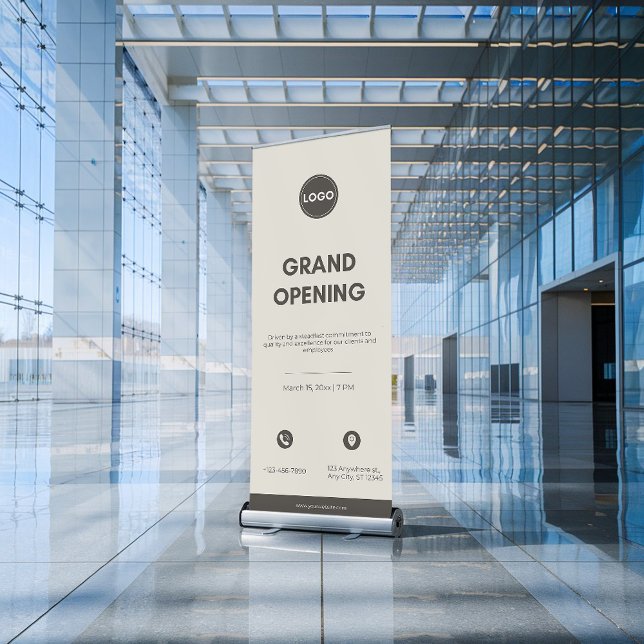 Business Grand Opening Minimalist Retractable Banner (Creator Uploaded)