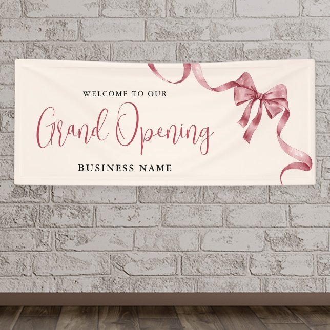 Business Grand Opening Modern Ribbon Welcome Banner (Creator Uploaded)