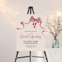 Business Grand Opening Modern Ribbon Welcome Sign