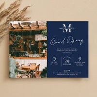 Business Grand Opening Navy Logo Minimalist Photo