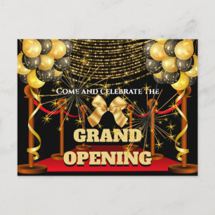 Business grand opening red carpet sparklers VIP Announcement Postcard