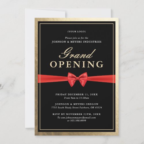 Business Grand Opening Ribbon Cutting Invitation