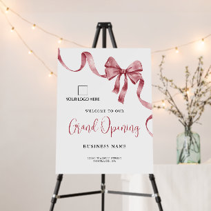 Business Grand Opening Ribbon Logo Welcome Sign