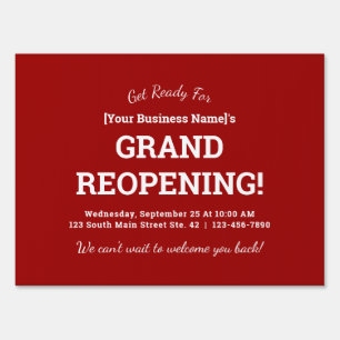 Business Grand Reopening Red Sign