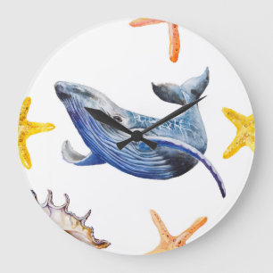 Business Graph Whale: Candlestick Chart Large Clock