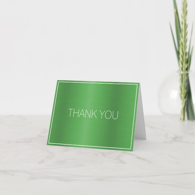 Business Grass Green Thank You Card (Front)