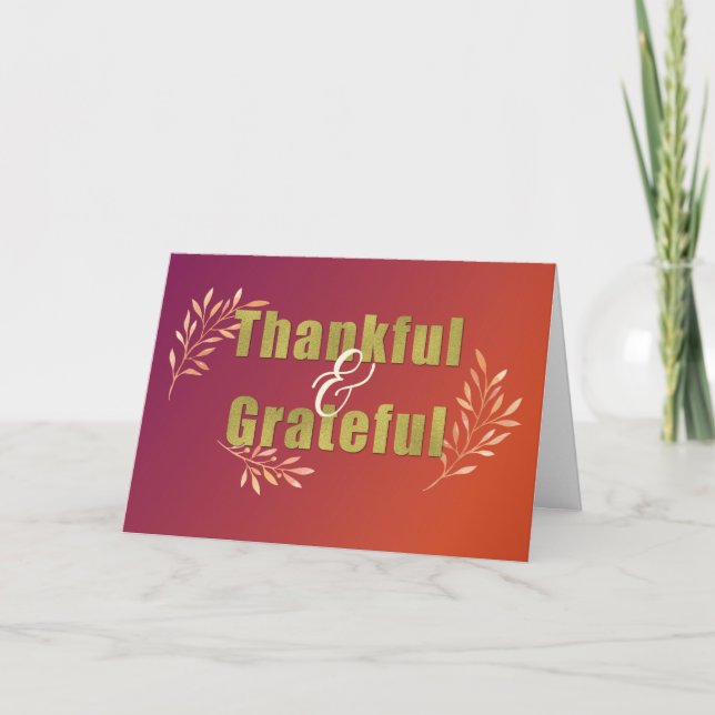 Business Grateful and Thankful at Thanksgiving Card (Front)