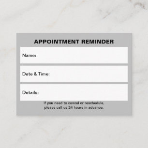 Business Gray Appointment Card