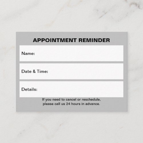 Business Gray Appointment Card