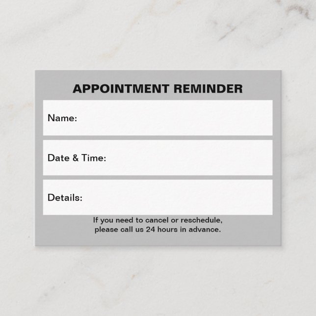 Business Gray Appointment Card (Front)