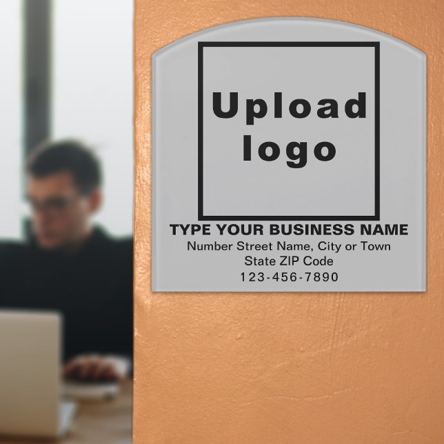 Business Gray Contour Door Sign (Build brand name awareness. Your business brand on gray contour door sign.)