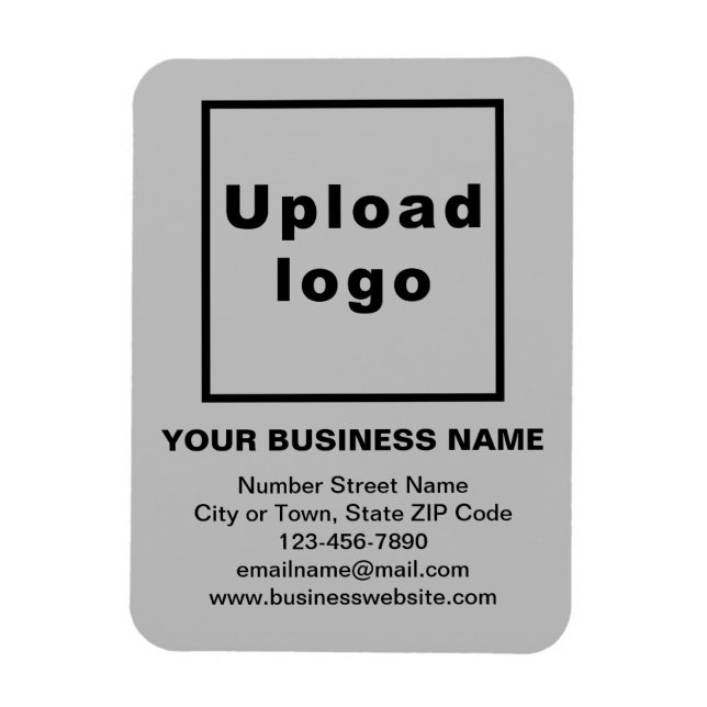 Business Gray Flexible Photo Magnet (Vertical)