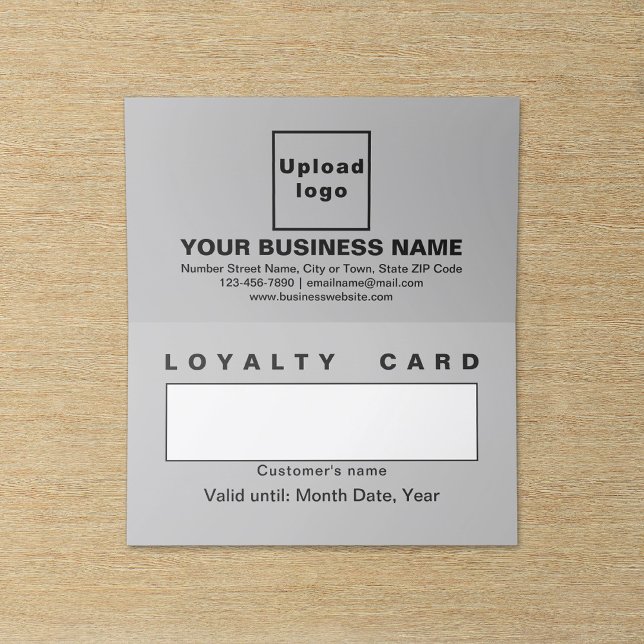 Business Gray Folded Loyalty Card (Business gray folded loyalty card.)
