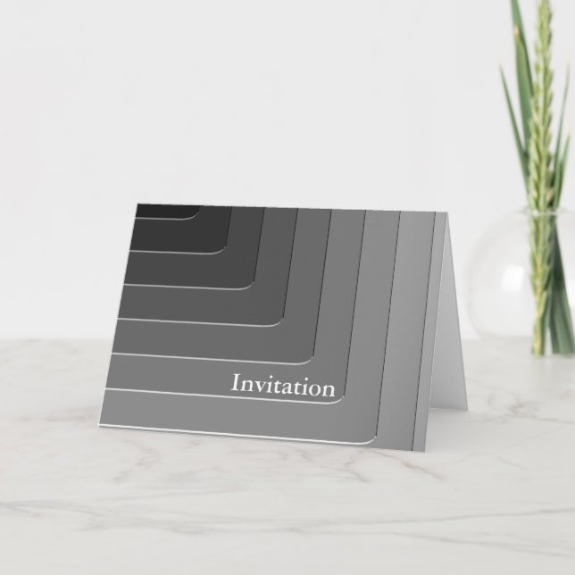 Business gray monochrome invitation (Front)