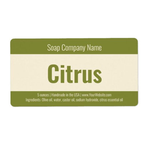Business Green and Off_White Soap Product Label