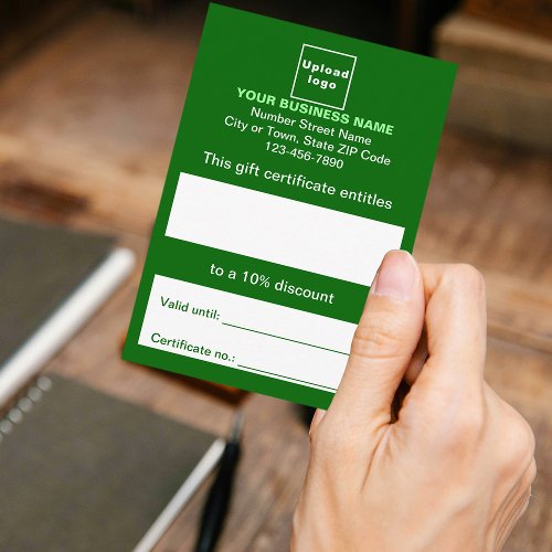 Business Green Gift Certificate