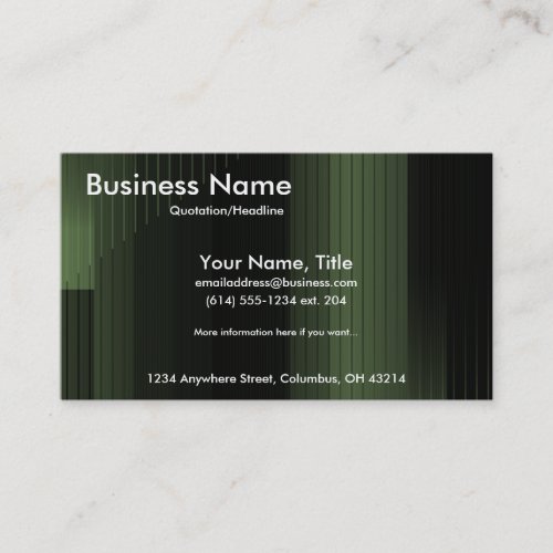 Business Green Stripes Business Cards