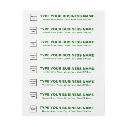 Business Green Texts on White Wrap Around Address Label