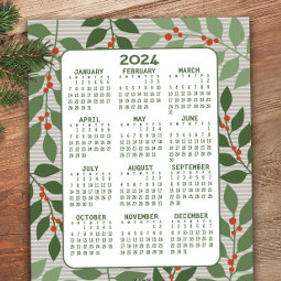 Business Greeting With 2024 Calendar And Logo Holiday Card R 7cs8d3 255 
