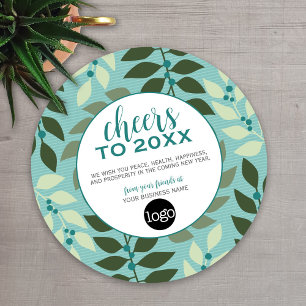 Business Greeting with Logo Cheers to the New Year Holiday Card