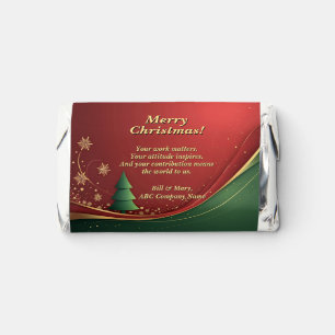 Business Group Name Message Red Christmas Party  Hershey's Miniatures