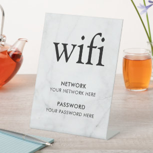 Business Guest Wifi Password and Network Pedestal Sign