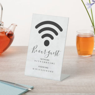 Business Guest Wifi Password and Network Pedestal Sign