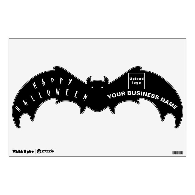 Business Halloween Black Bat Shape Wall Decal (Front)