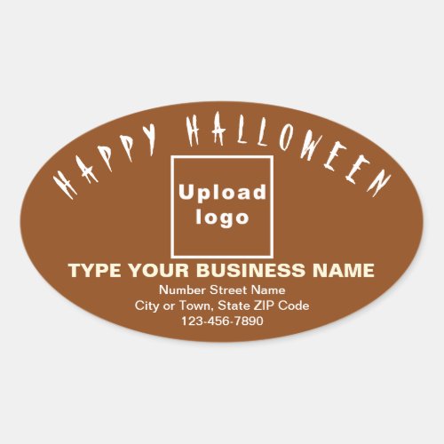 Business Halloween Brown Oval Sticker