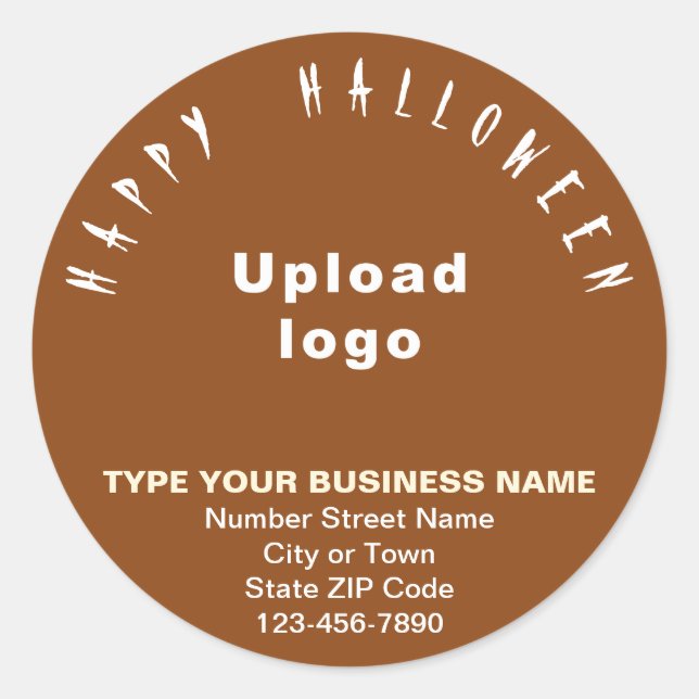 Business Halloween Brown Round Sticker (Front)
