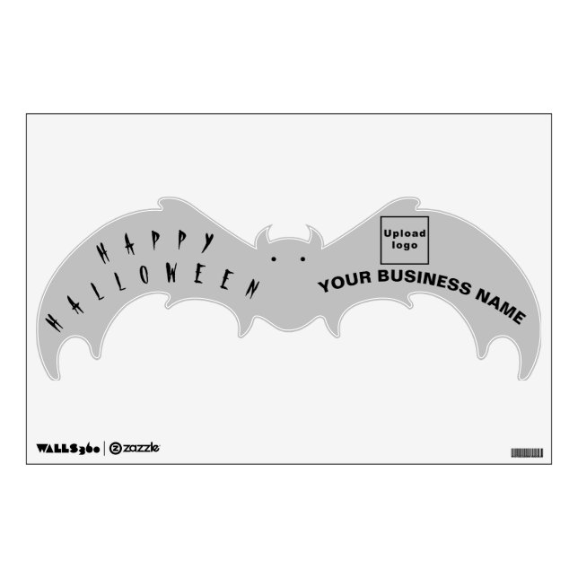 Business Halloween Gray Bat Shape Wall Decal (Front)