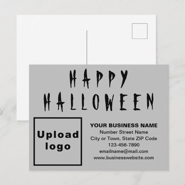 Business Halloween Gray Holiday Postcard (Front/Back)