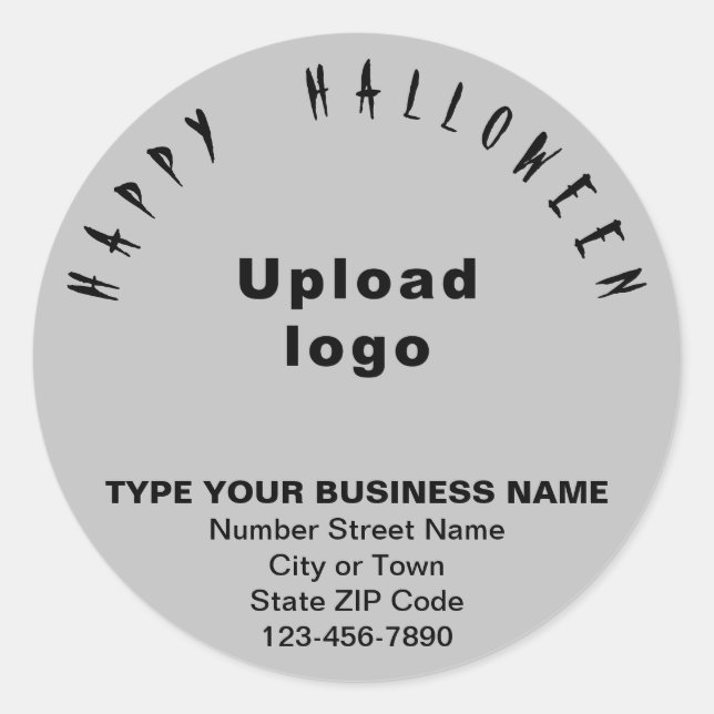 Business Halloween Gray Round Sticker (Front)