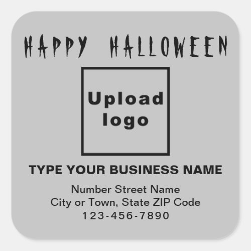 Business Halloween Gray Square Sticker