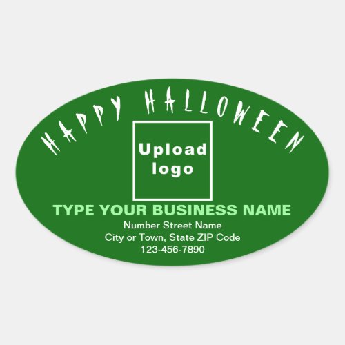 Business Halloween Green Oval Sticker