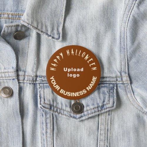 Business Halloween Greeting on Brown Round Shape Button