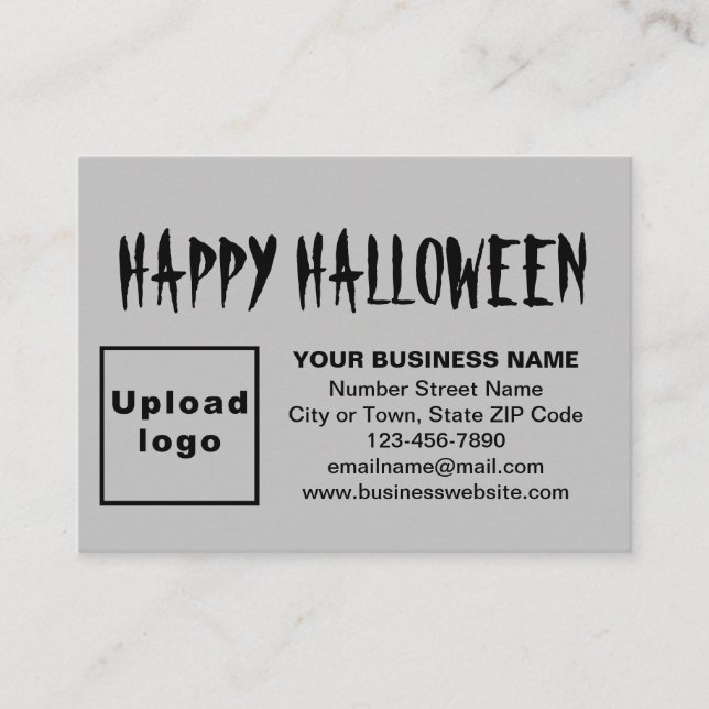 Business Halloween Greeting on Gray Enclosure Card (Front)