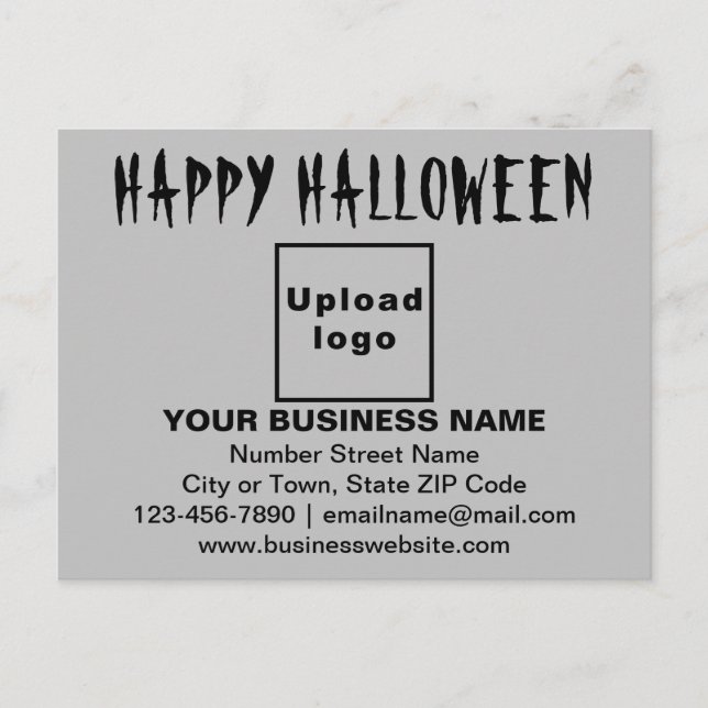Business Halloween Greeting on Gray Postcard (Front)