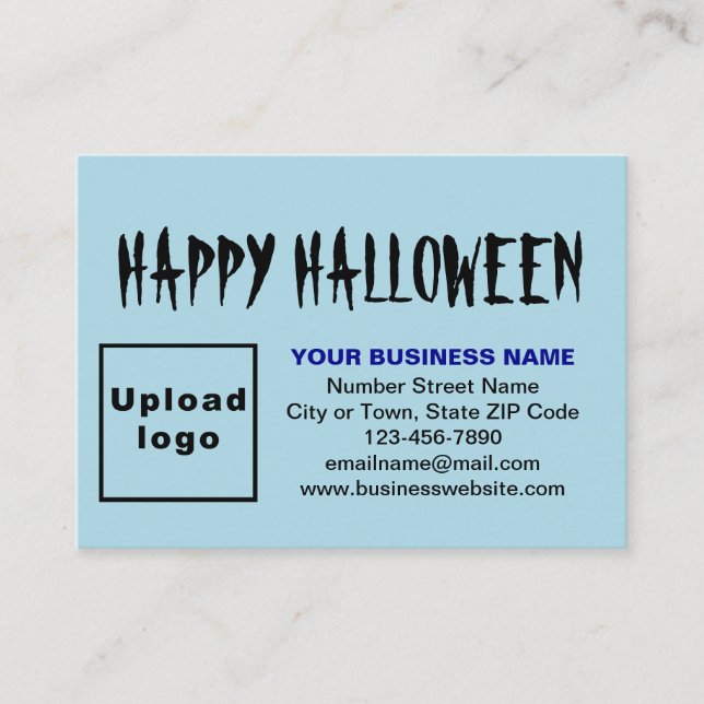 Business Halloween Greeting on Light Blue Enclosure Card (Front)