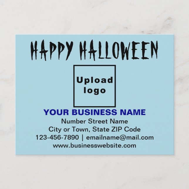 Business Halloween Greeting on Light Blue Postcard (Front)