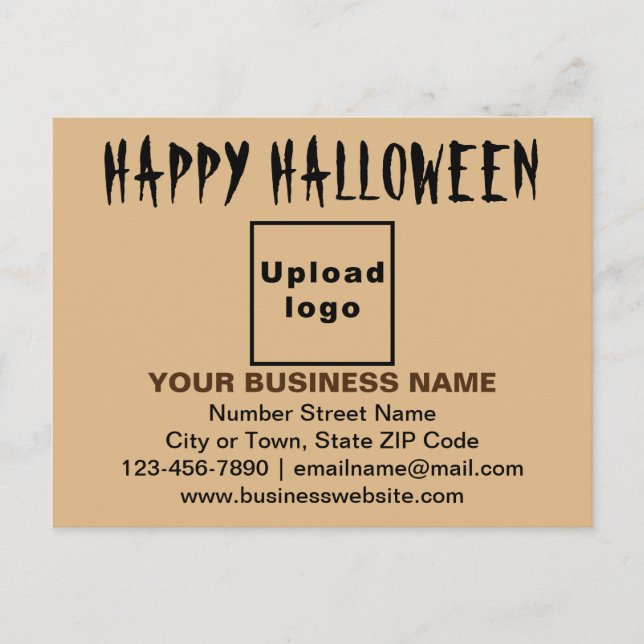 Business Halloween Greeting on Light Brown Postcard (Front)