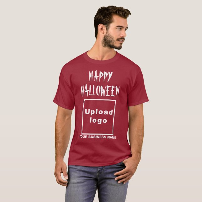 Business Halloween Greeting on Maroon T-Shirt (Front Full)