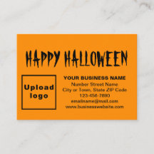 Business Halloween Greeting on Orange Color